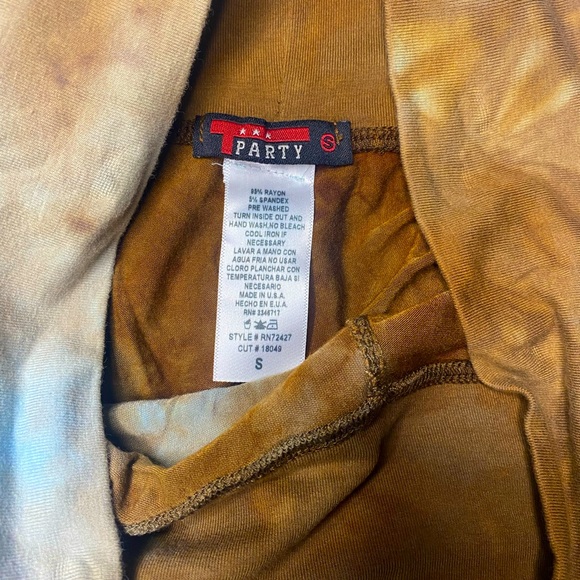 Bohemian Cream and Blue / Brown Tie-Dye 2-Piece Set - Picture 3 of 6